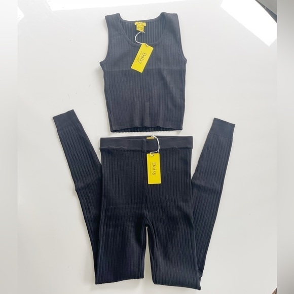 Daisy 2 Piece Ribbed Tank and Legging Set - Picture 1 of 5